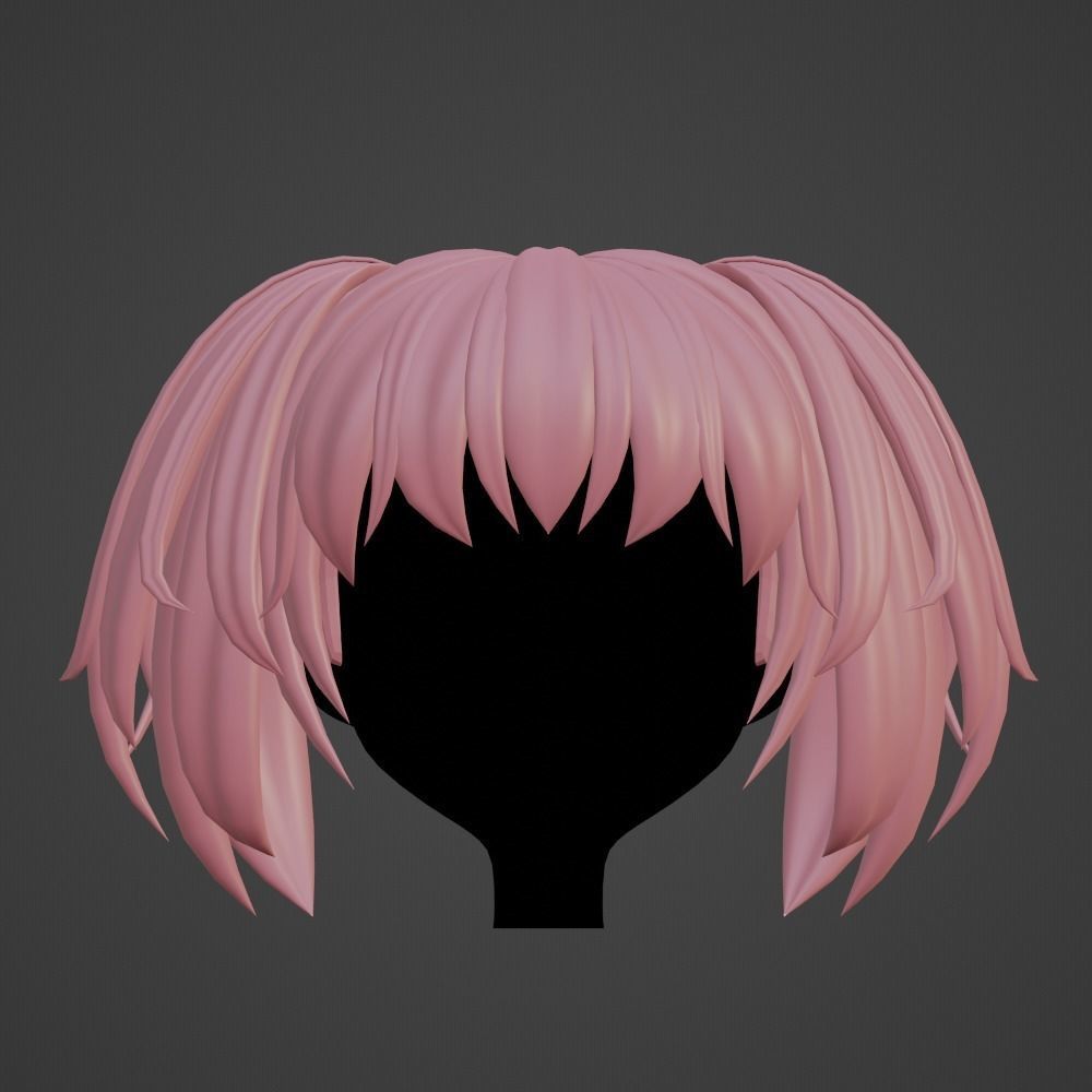 Hair style female 01 3D model_1