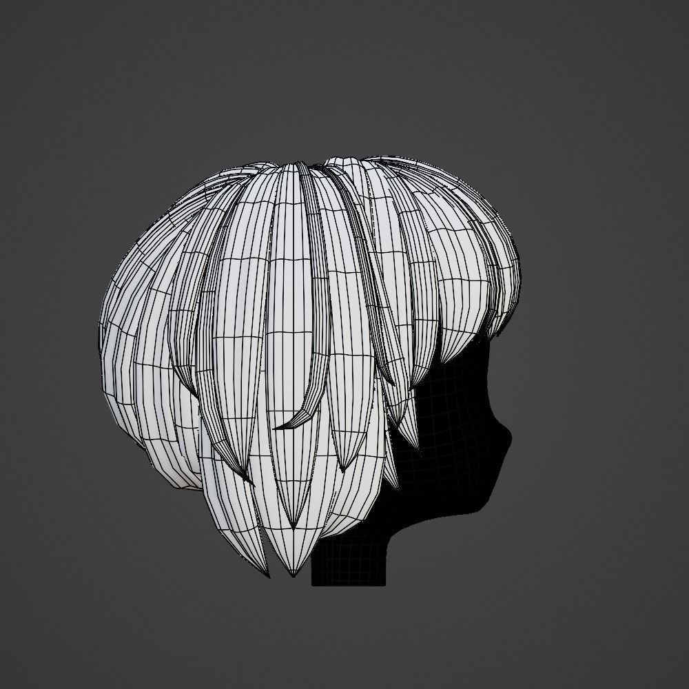 Hair style female 01 3D model_11