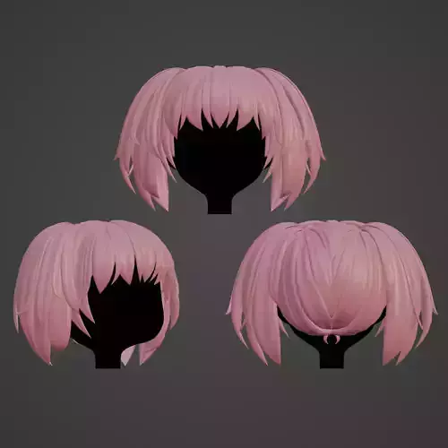 Hair style female 01 3D model