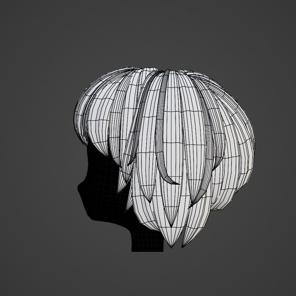 Hair style female 01 3D model_15