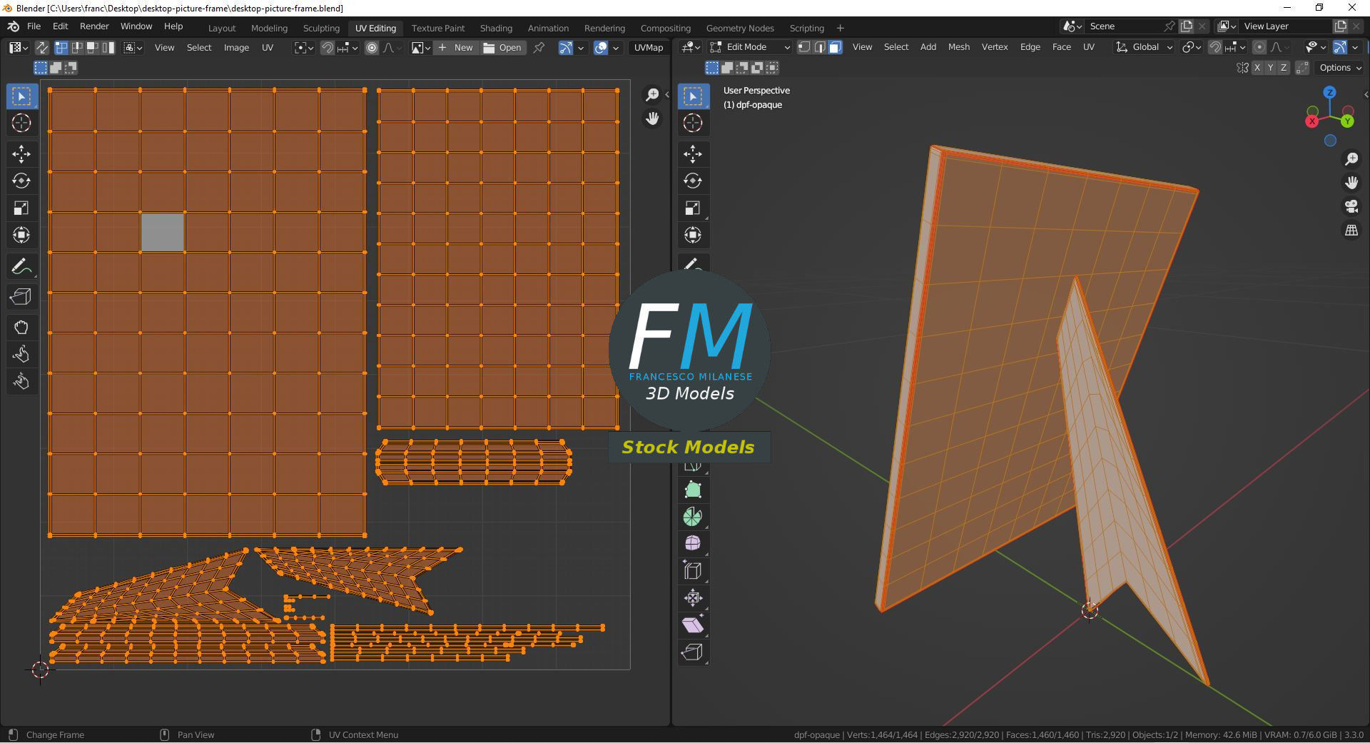 Desktop picture frame 3D model_10