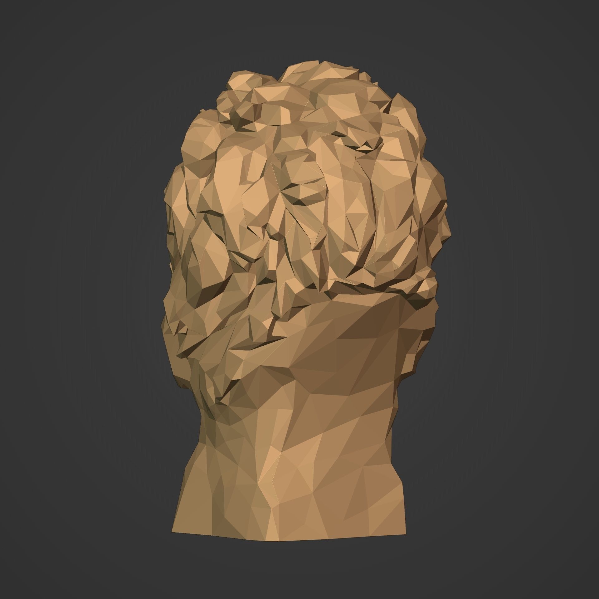 Low Poly Lion Bust 3D print model_10