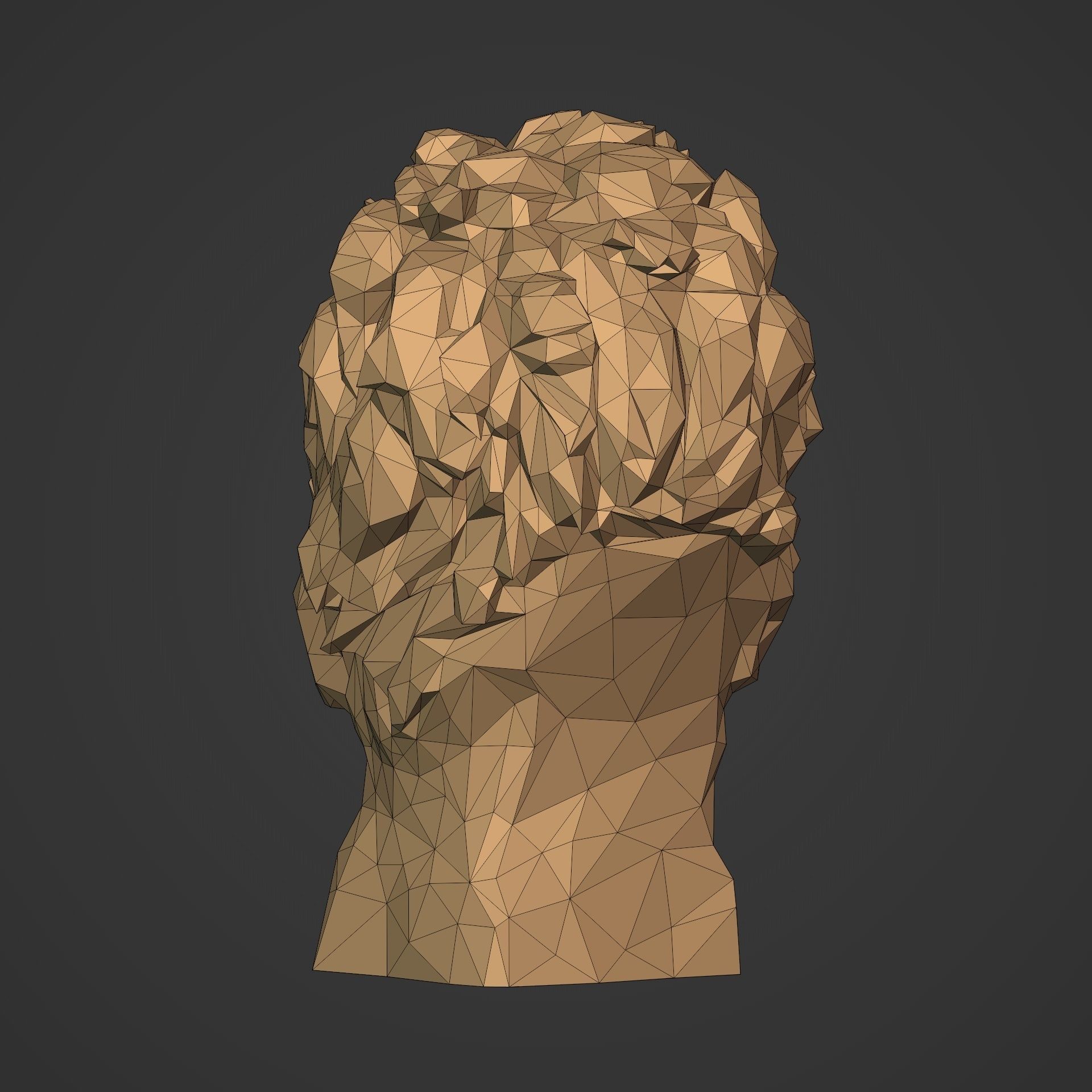 Low Poly Lion Bust 3D print model_11