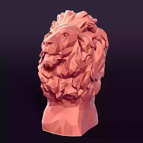 Low Poly Lion Bust