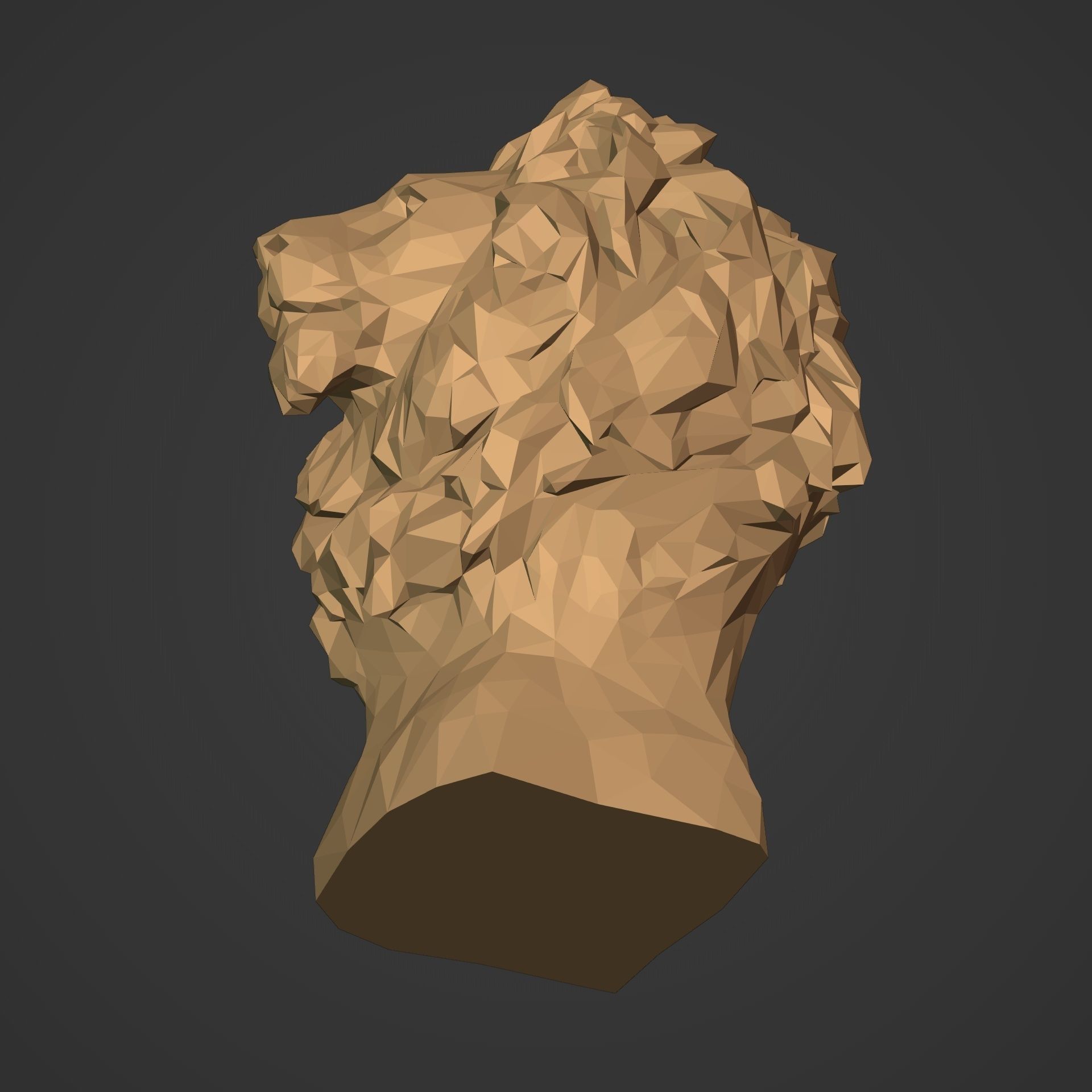 Low Poly Lion Bust 3D print model_16