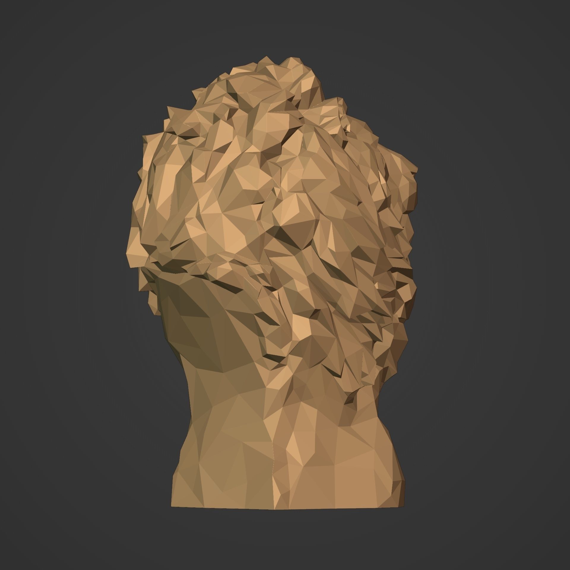 Low Poly Lion Bust 3D print model_12