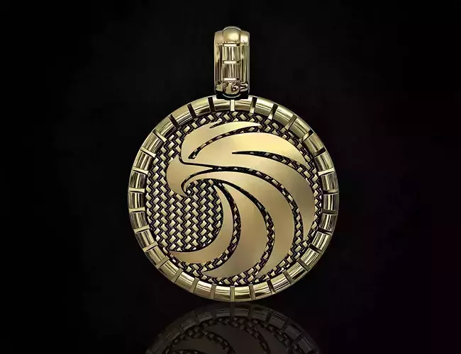 Round eagle pendant-v2