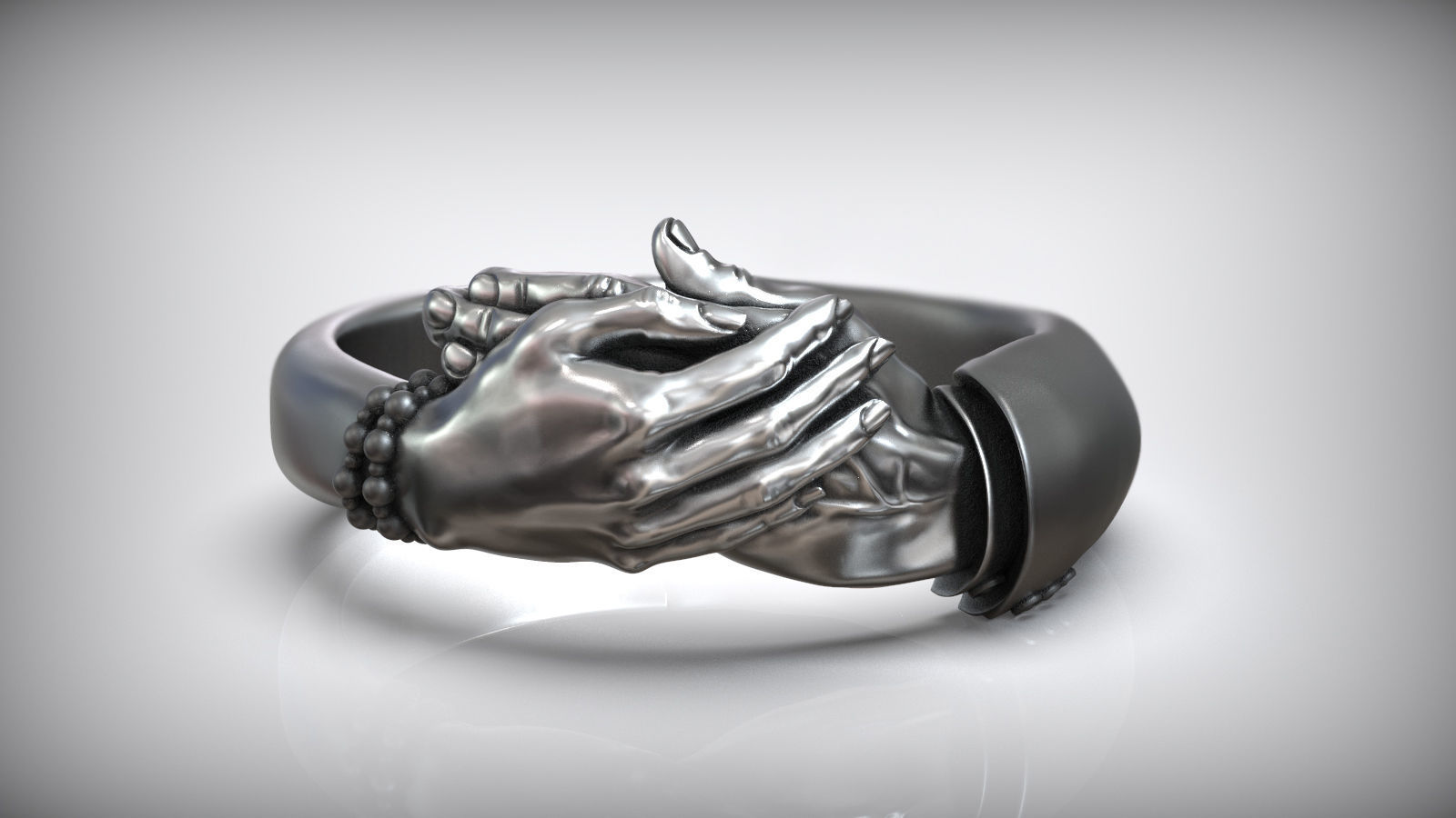 Hug Hands Men and Women Hugging Finger Ring 3D print model_1