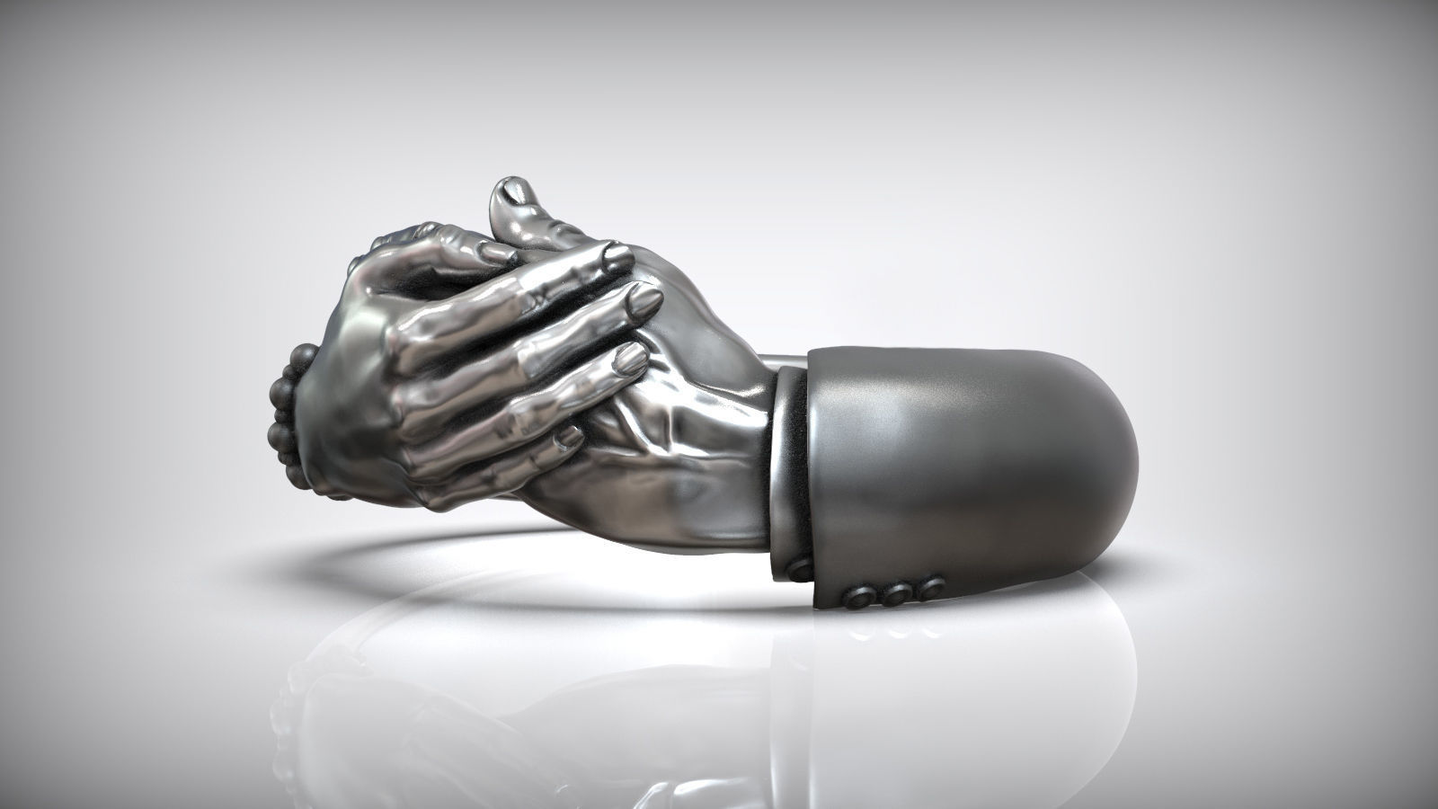 Hug Hands Men and Women Hugging Finger Ring 3D print model_2