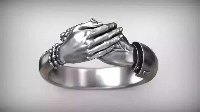 Hug Hands Men and Women Hugging Finger Ring 3D print model
