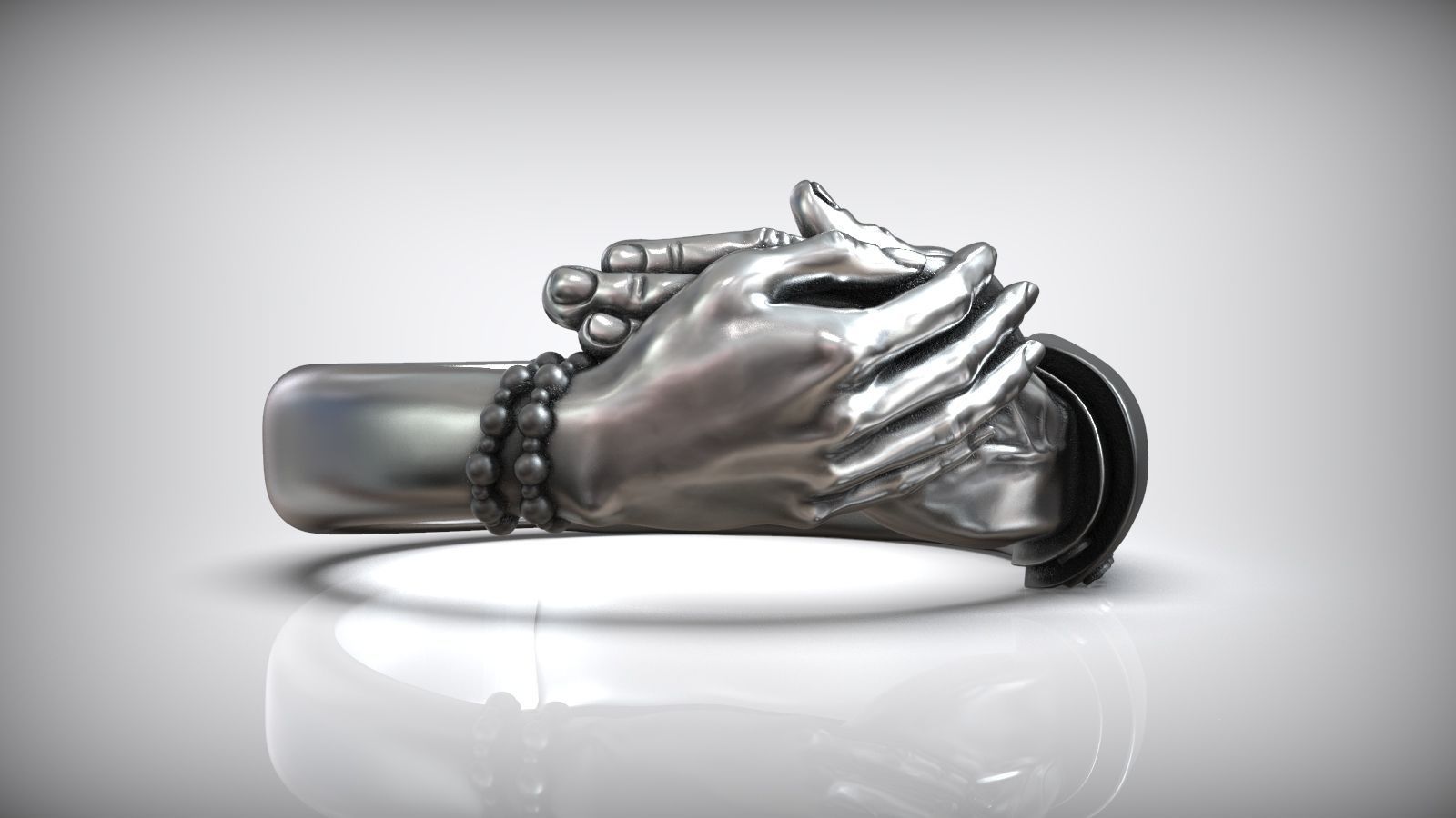 Hug Hands Men and Women Hugging Finger Ring 3D print model_3