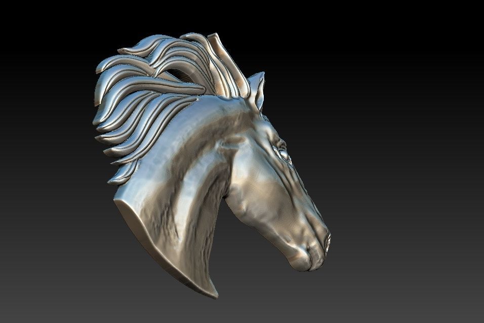 Horse head Relief 3D print model_2