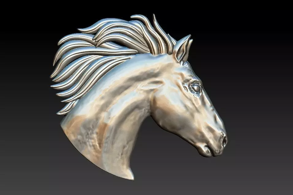 Horse head Relief 3D print model_0