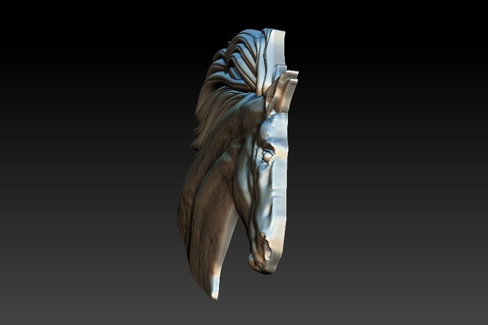Horse head Relief 3D print model_10