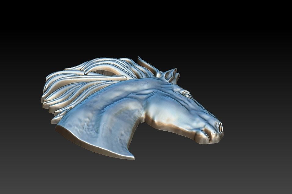 Horse head Relief 3D print model_14