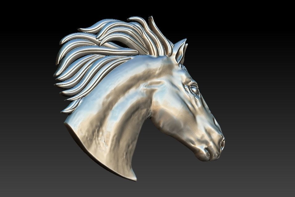 Horse head Relief 3D print model_1