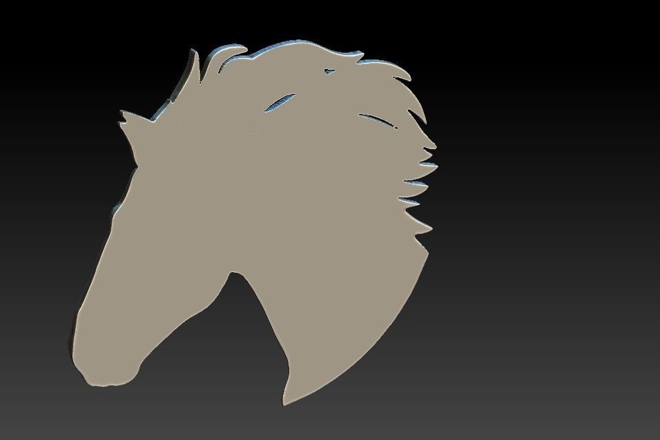 Horse head Relief 3D print model_8