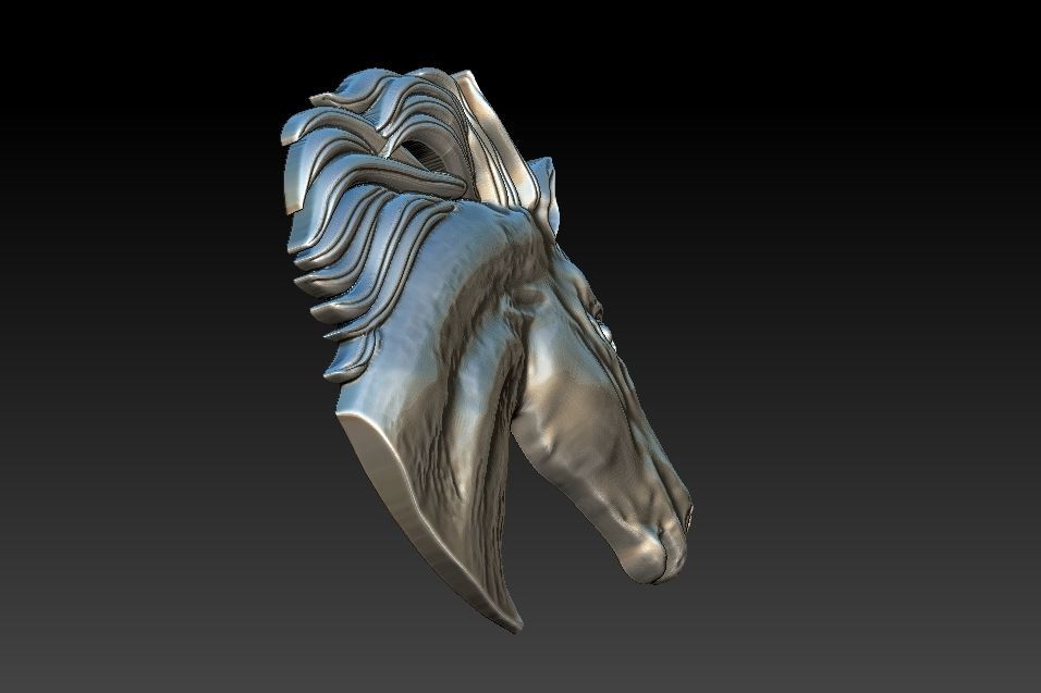Horse head Relief 3D print model_3