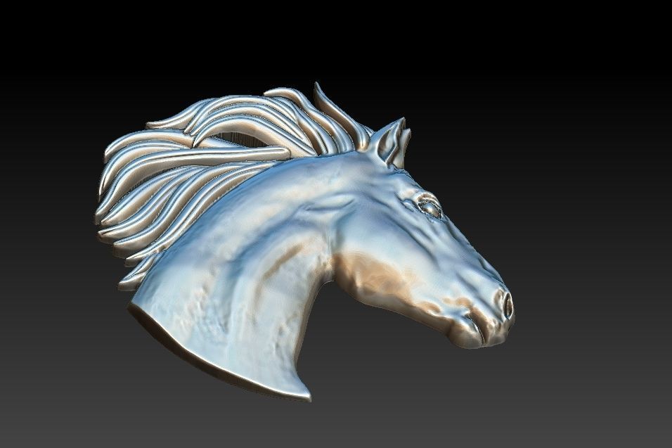 Horse head Relief 3D print model_13