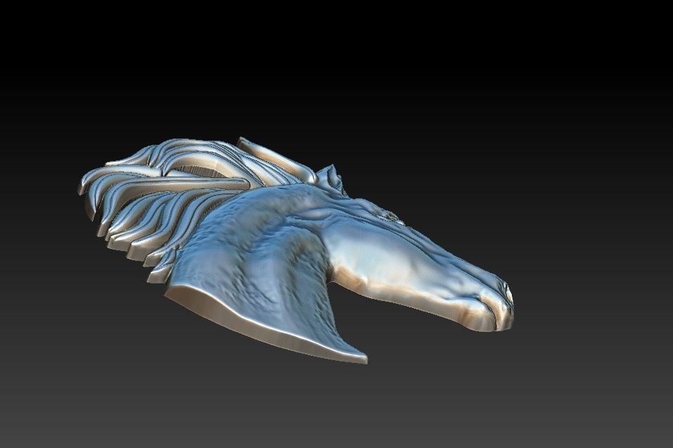 Horse head Relief 3D print model_15