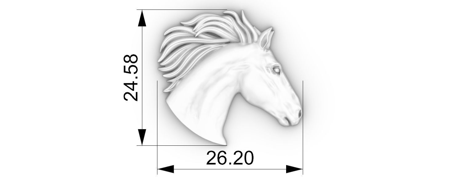 Horse head Relief 3D print model_6
