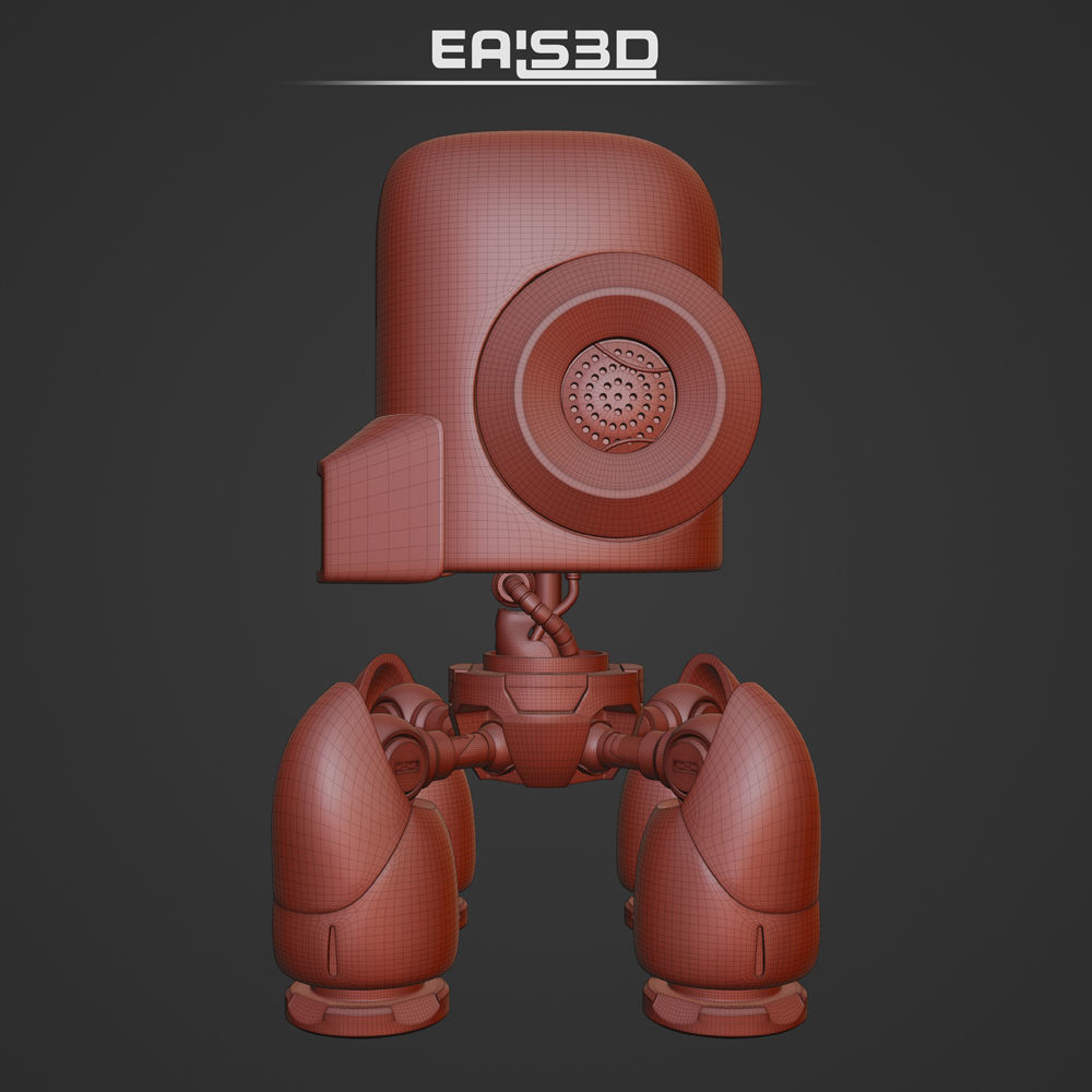 Cute Spider Robot Black 3D model_17