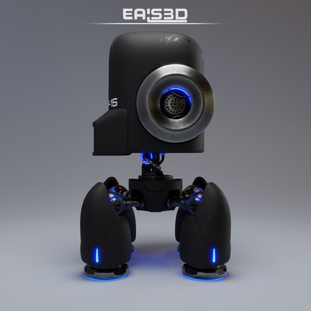 Cute Spider Robot Black 3D model_6
