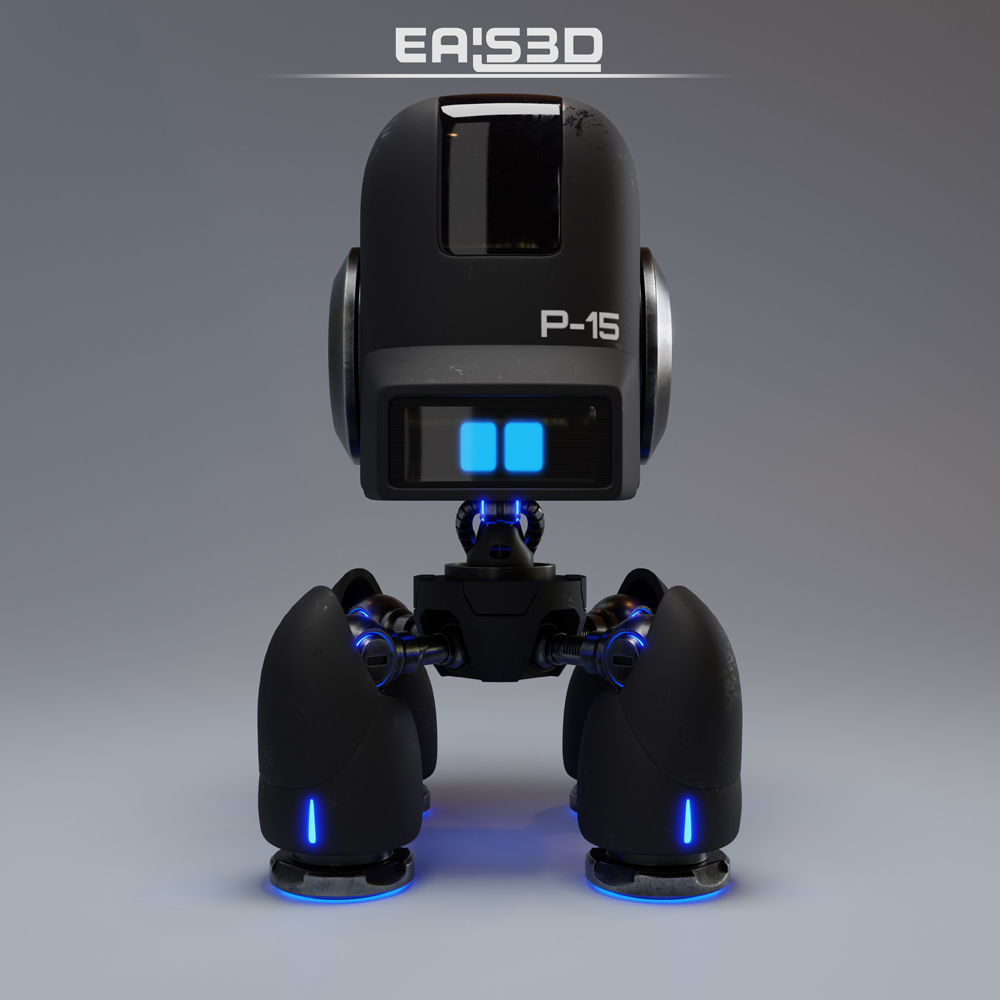 Cute Spider Robot Black 3D model_21