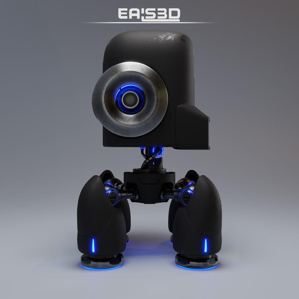 Cute Spider Robot Black 3D model_10
