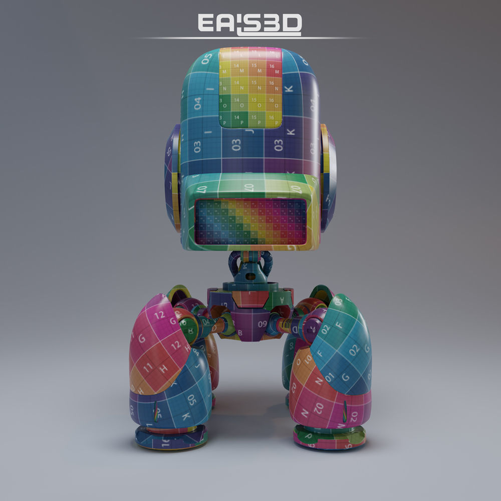 Cute Spider Robot Black 3D model_12