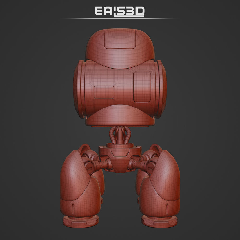 Cute Spider Robot Black 3D model_19