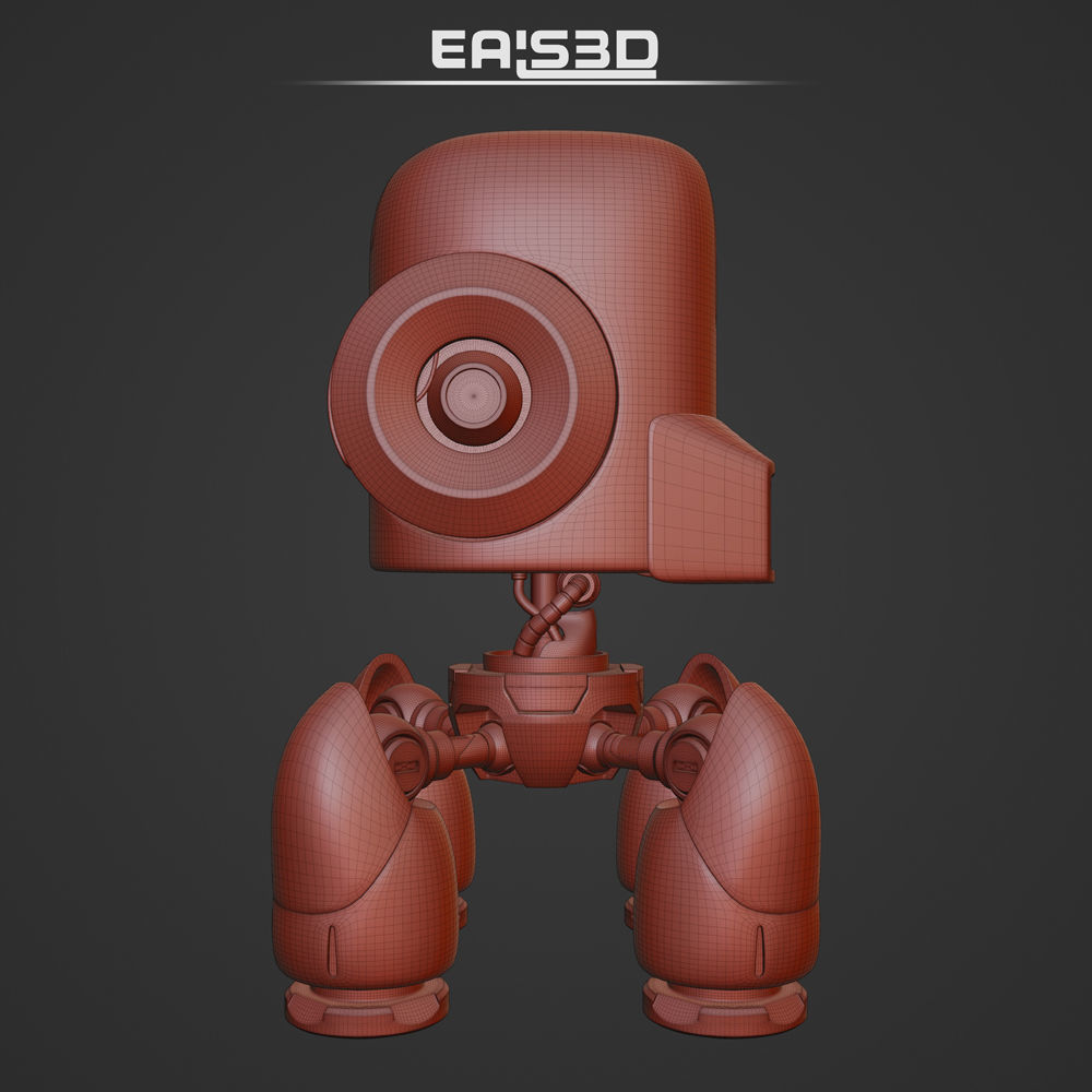 Cute Spider Robot Black 3D model_18