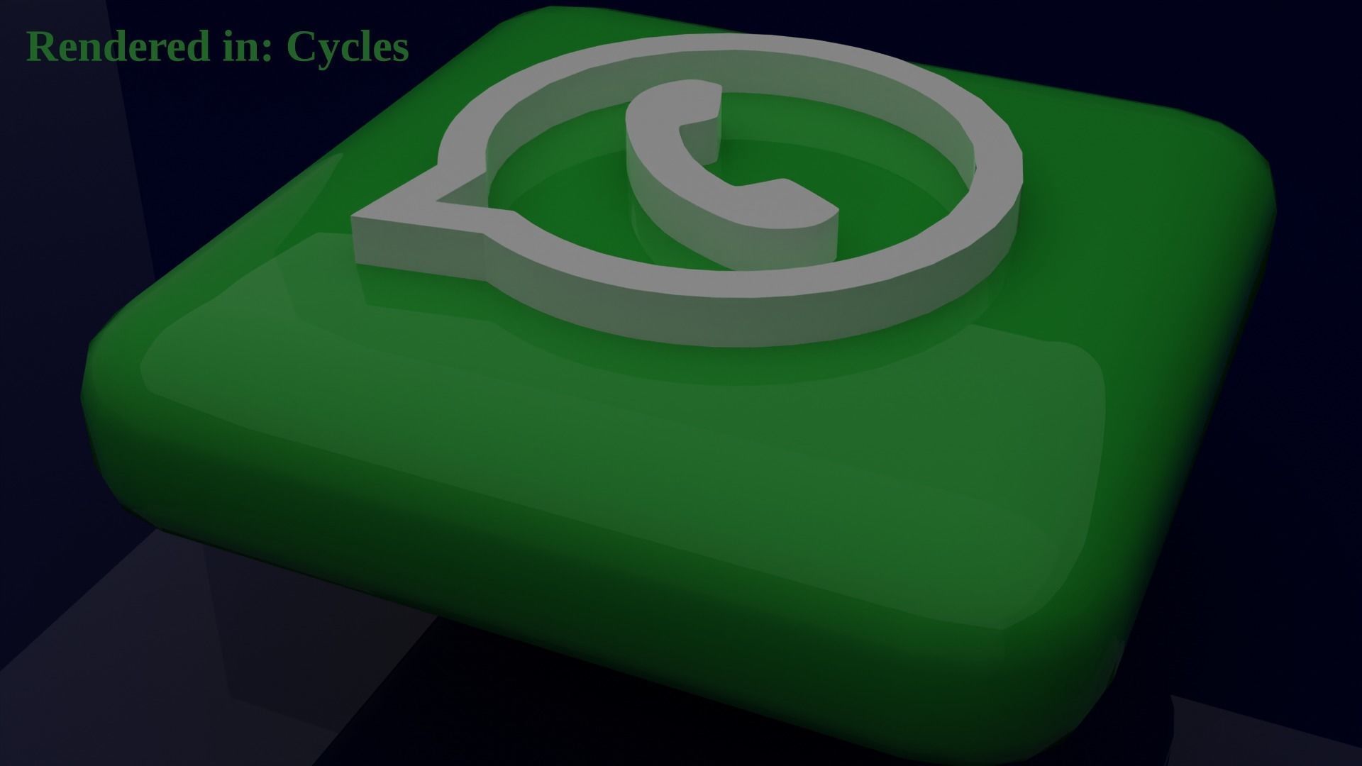 Whatsapp Icon Emoji Low-poly 3D model_2