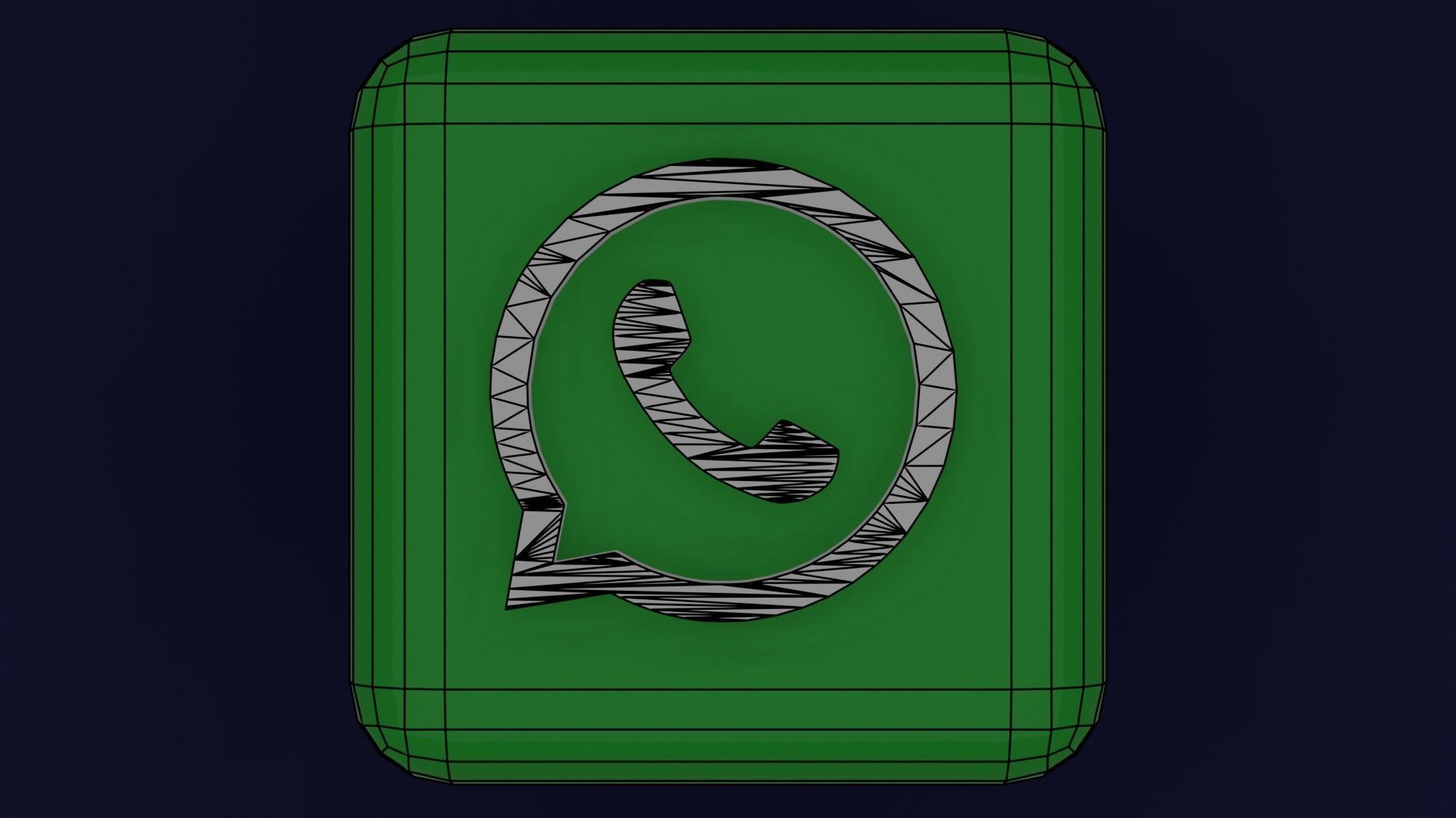 Whatsapp Icon Emoji Low-poly 3D model_6