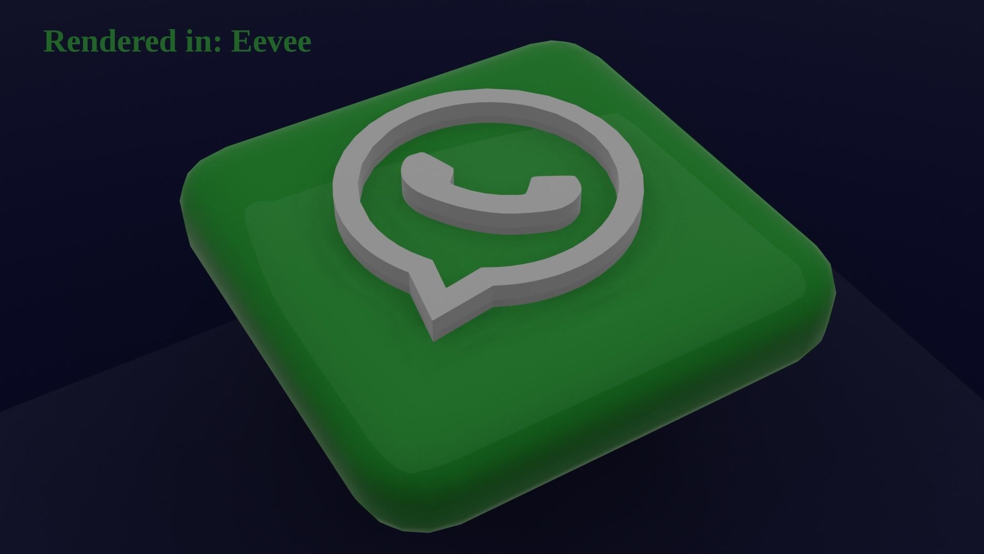 Whatsapp Icon Emoji Low-poly 3D model_4