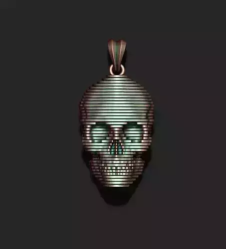 sliced skull pendant 