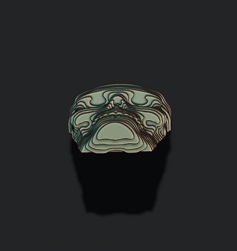 sliced skull pendant  3D print model_2