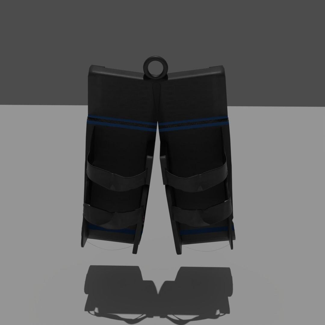 Ice Hockey Goalie Leg Pads Keychain 3D print model_3