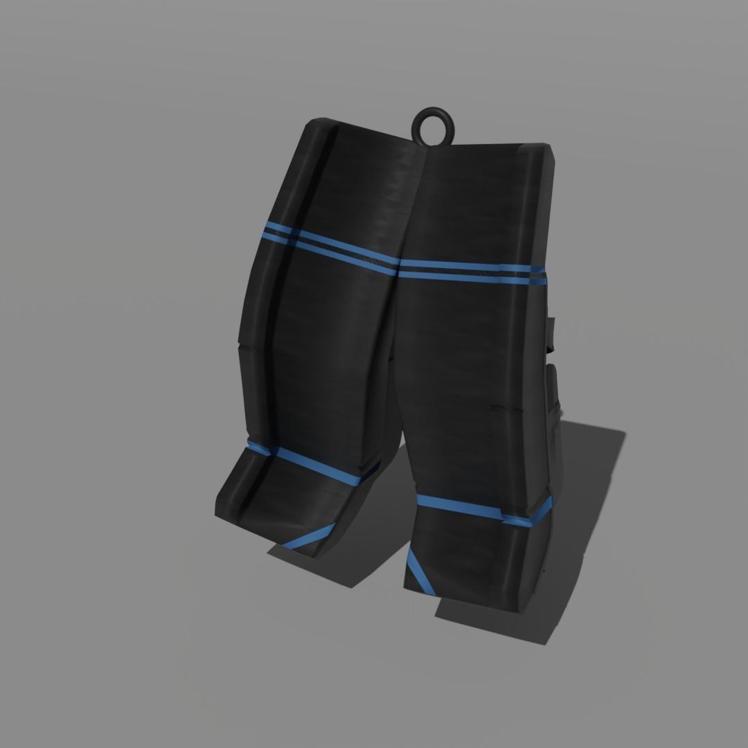 Ice Hockey Goalie Leg Pads Keychain 3D print model_1
