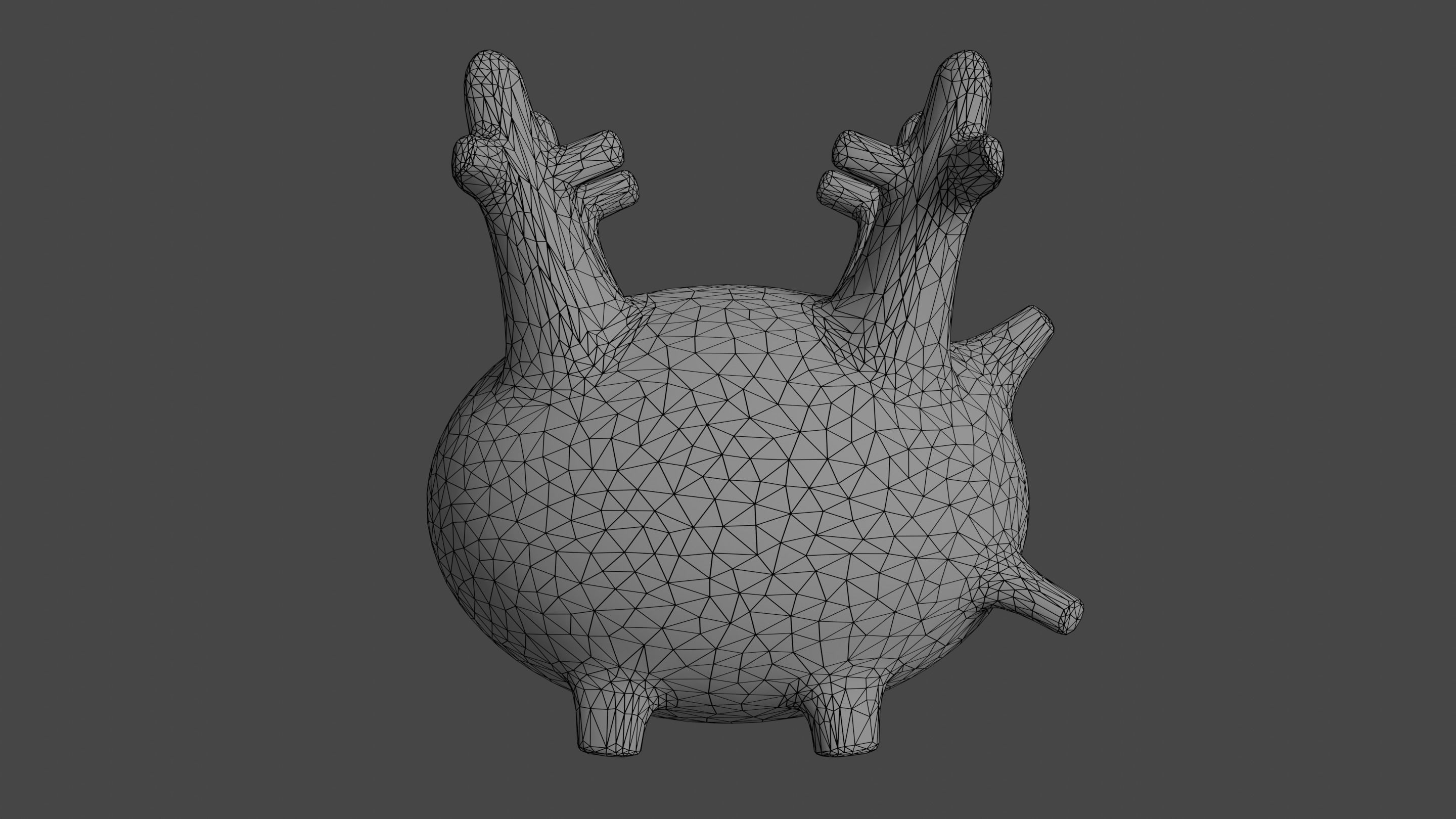 Pokemon Corsola and Shiny Version Low-poly 3D model_12