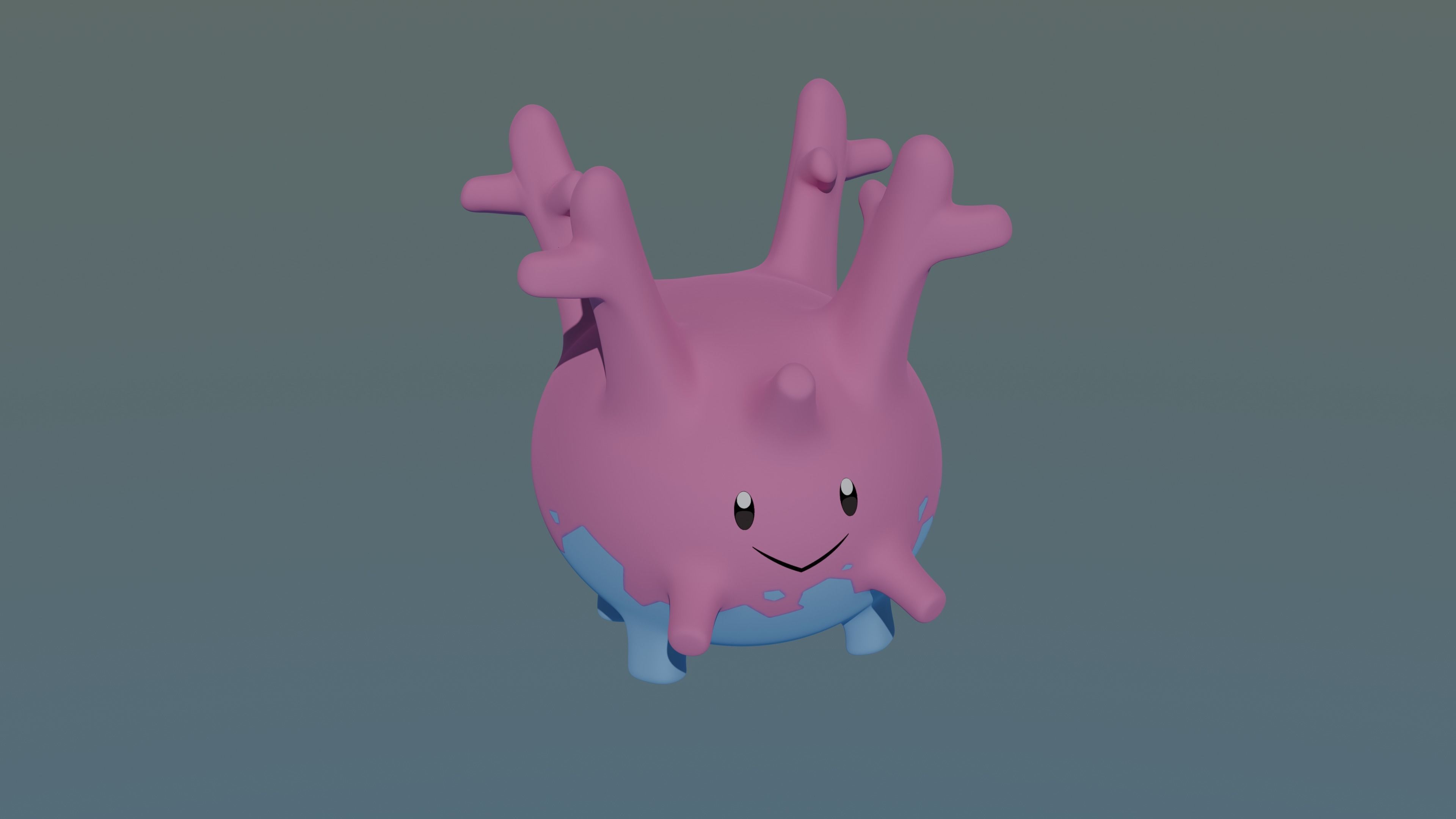Pokemon Corsola and Shiny Version Low-poly 3D model_10