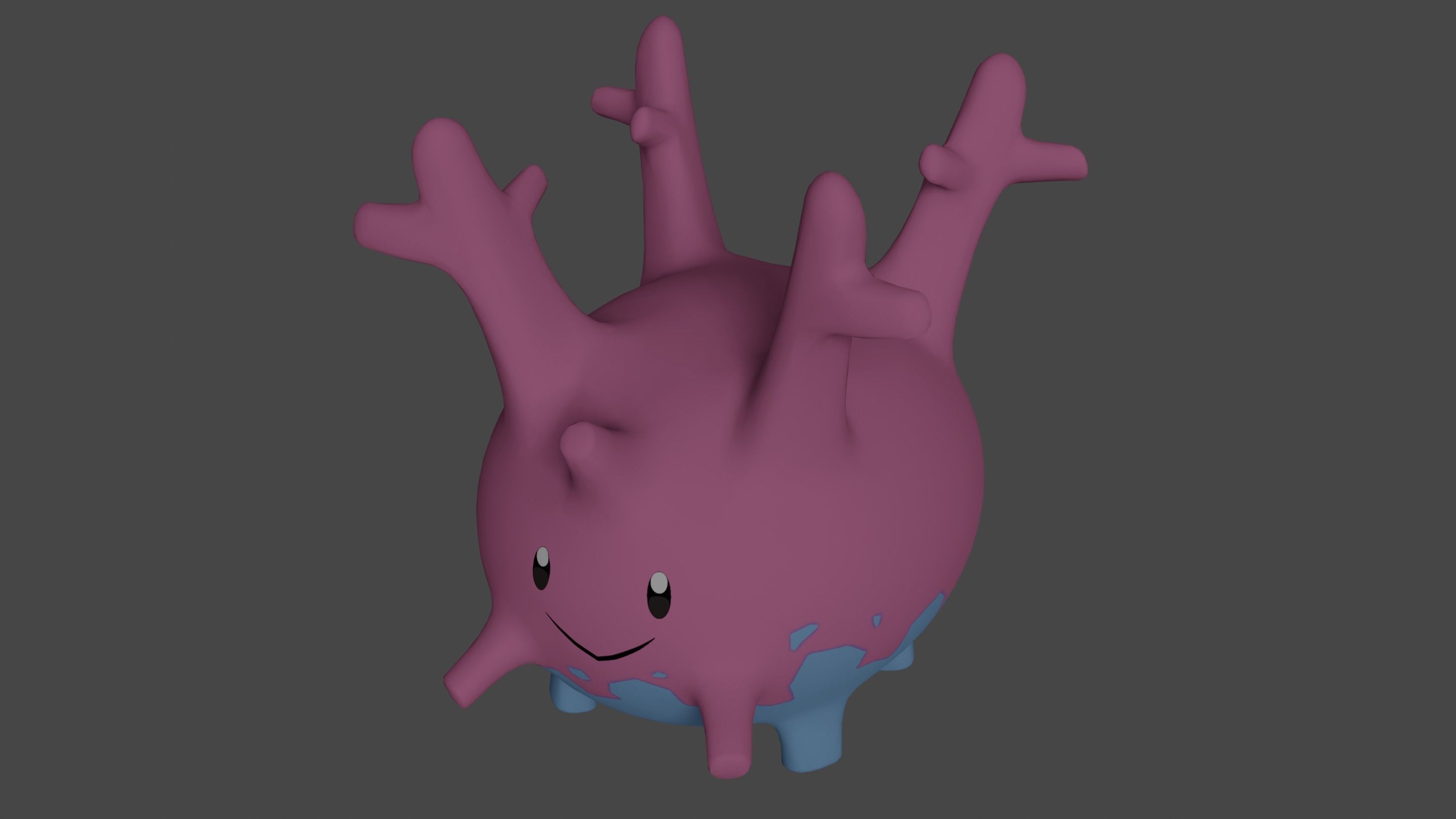 Pokemon Corsola and Shiny Version Low-poly 3D model_1