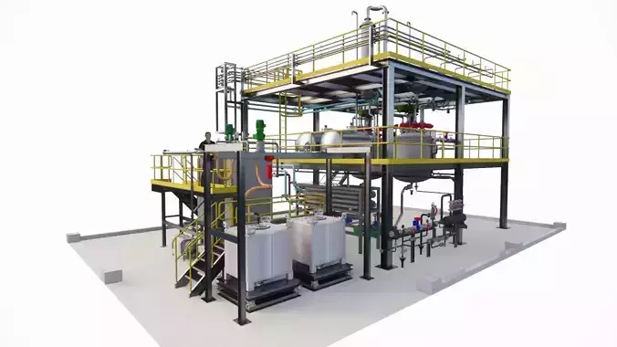 industrial tank factory industry storage equipment 3d model 2