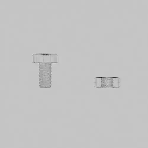 M3 Hex Bolts and Nuts with Rusty Iron Texture  Fine Threads 3D model 2