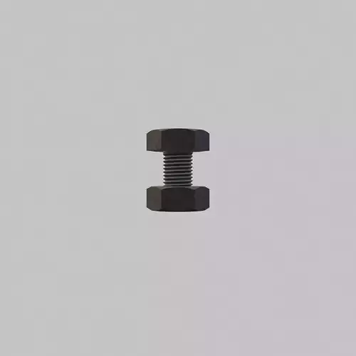 M3 Hex Bolts and Nuts with Rusty Iron Texture  Fine Threads 3D model 5