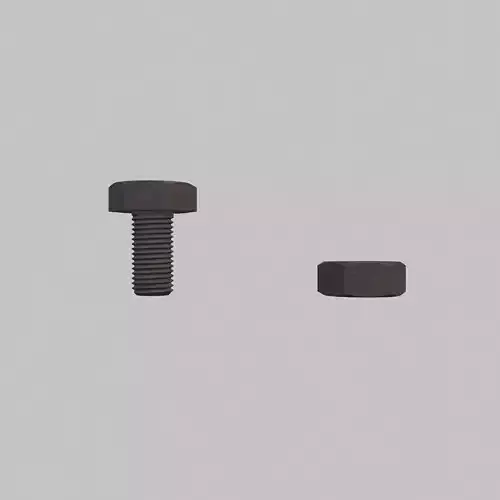 M3 Hex Bolts and Nuts with Rusty Iron Texture  Fine Threads