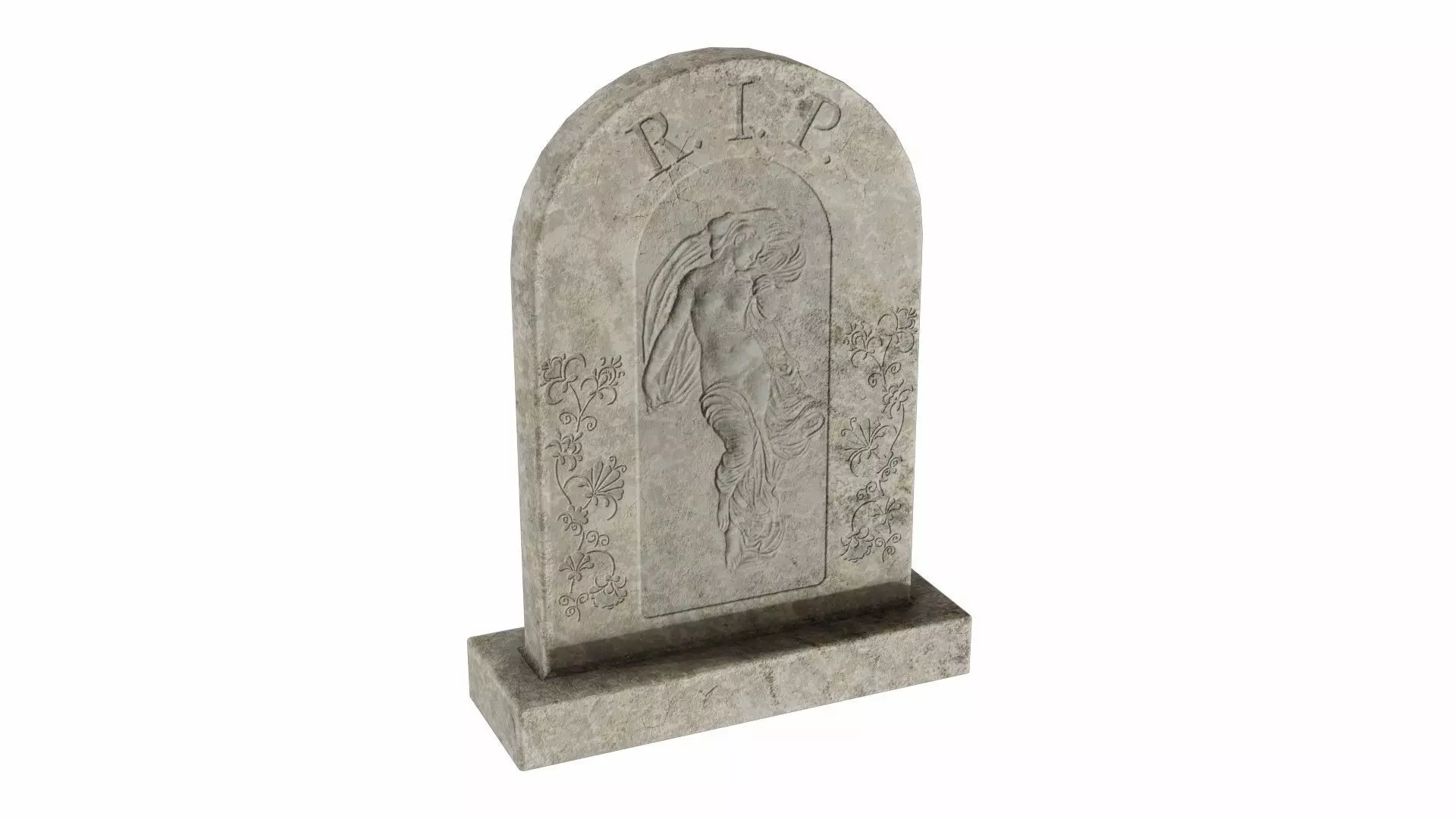 Tombstone gravestone Low-poly 3D model_0