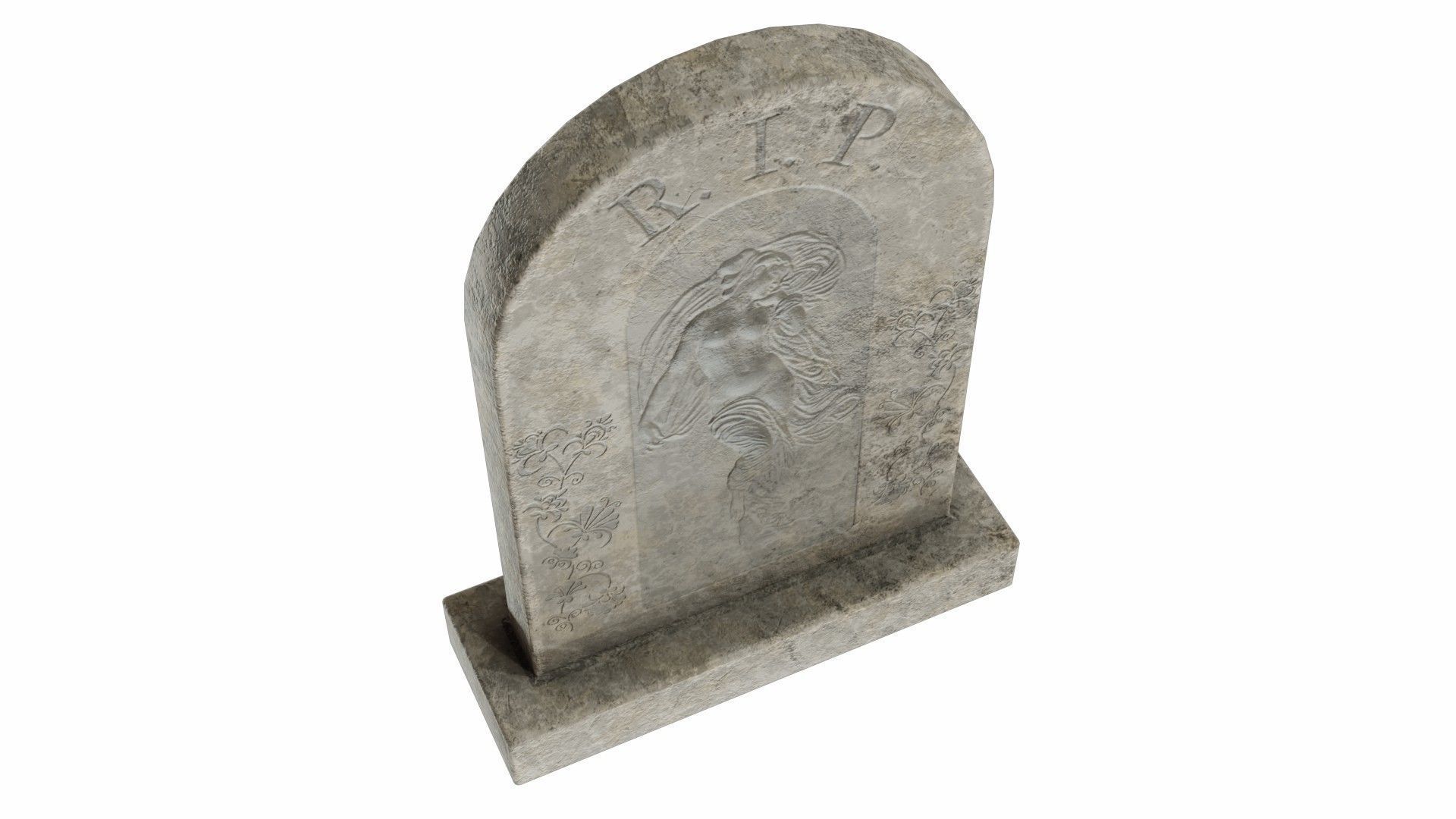Tombstone gravestone Low-poly 3D model_5