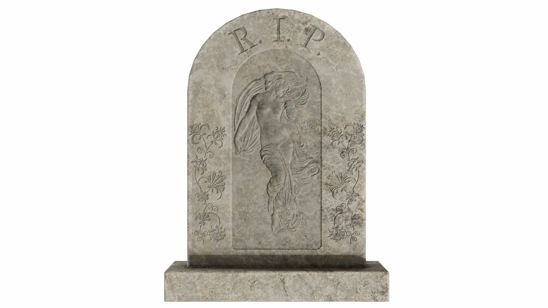 Tombstone gravestone Low-poly 3D model_1