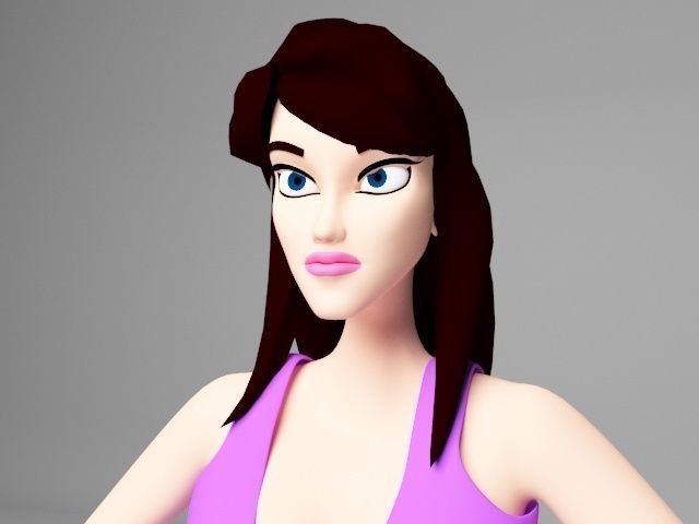 Female woman top and skirt Low-poly 3D model_6